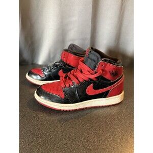 Nike Shoes Boys Size 4.5 Air Jordan 1 Retro High OG Patent Bred Casual Sneaker